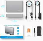 RSHTECH Upgraded Hard Drive Enclosure Aluminum USB C to SATA External Hard Drive Dock Case for 3.5" HDD & SSD up to 22TB UASP