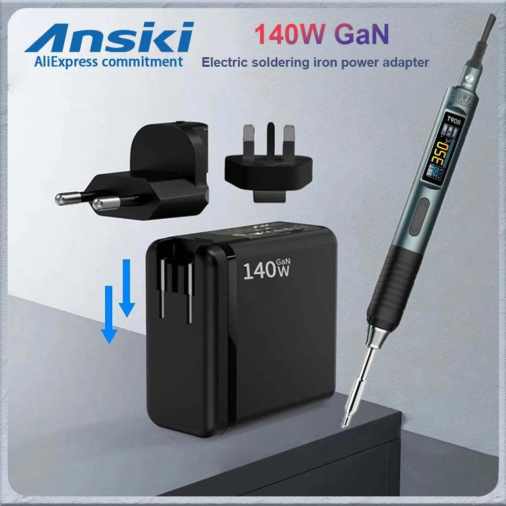 140W GaN Electric soldering iron power adapter PD3.1 for T90 soldering iron power adapter soldering kit