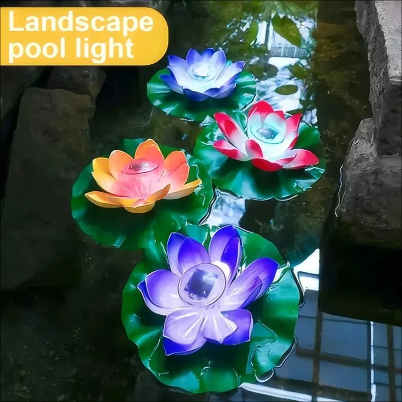 Solar Floating Lotus Light Waterproof LED Night Light Festive Wishing Lamp For Pond Pool Garden Fish Tank Decoration Supplies