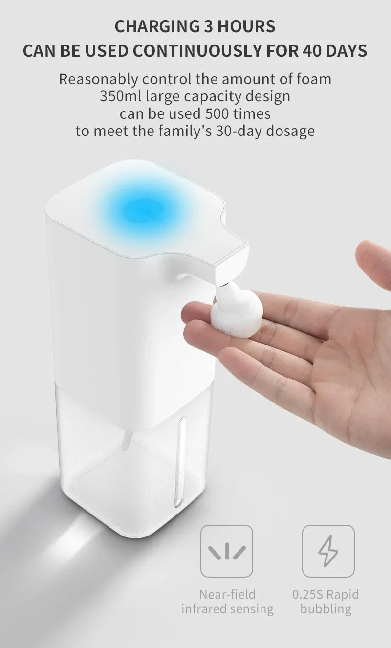 Automatic Touchless Foaming Soap Dispenser 350ml Smart Induction Hand Wash Pump