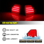 Red LED Car Rear Bumper Reflector Tail /Brake Lights Rear Fog Lights For 2018-up Jeep Wrangler JL Sahara Rubicon MOAB Trims ONLY
