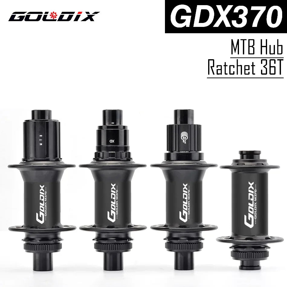 GOLDIX GDX370 Bicycle Hub Sealed Bearing Center Lock Disc Brake J-Bend 28 Holes Ratchet 36T BOOST MTB Hub for Shimano HG MS XD