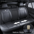 Nappa leather car seat cover set, front or rear, 5-seater, anti-slip full wrap, beige/black/brown/red