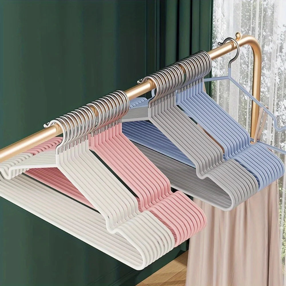 20/30pcs Metal Clothes Hangers, Anti-Slip Heavy Duty Space Saving Hangers for Closet Organization, Garage, Boutique & Home Use
