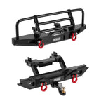 INJORA CNC Aluminum Front Rear Bumper with Lights for 1/18 RC Crawler TRX4M Defender Upgrade (4M-88)