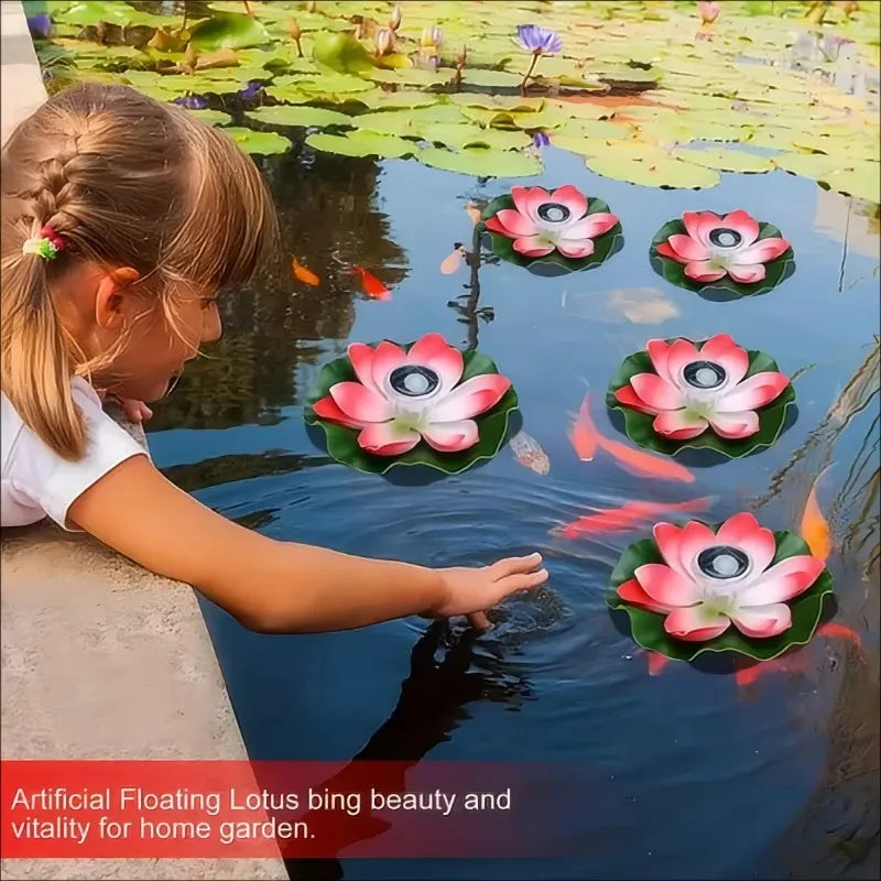 Solar Floating Lotus Light Waterproof LED Night Light Festive Wishing Lamp For Pond Pool Garden Fish Tank Decoration Supplies