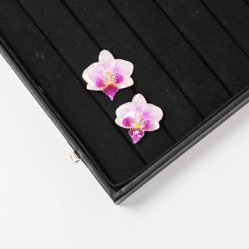 "Resin Coated Natural Dried Phalaenopsis Orchid Flowers - DIY Craft Supplies for Jewelry Making (Earrings/Brooch) Real Preserved