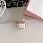 Kawaii 3D Hellokitty Headphone Case Silicone Shockproof Cover for Apple Airpods Pro 2 Pro 3 Airpods 4 3 2 Case with Chain Charm