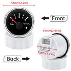 52mm Oil Pressure Gauge with Alarm Red LED 0-5 Bar 0-10Bar Oil Press Meter+Sensor 1/8NPT for Auto Car Marine Yacht 12V24V Custom