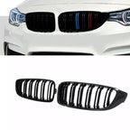 Car Front Bumper Grille Racing Grill For BMW 4 Series F32 F33 F36 M3 F80 M4 F82 12-18 Dual-Slat Glossy Black Accessories