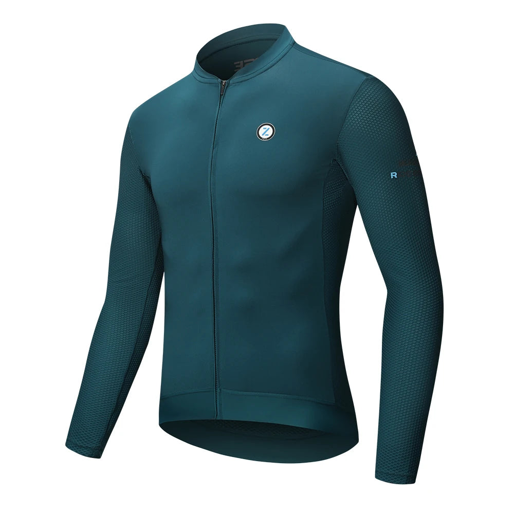 ZRSE Men's Long Sleeve Cycling Jersey UPF 50+ Quick Dry Breathable Slim Fit Shirt