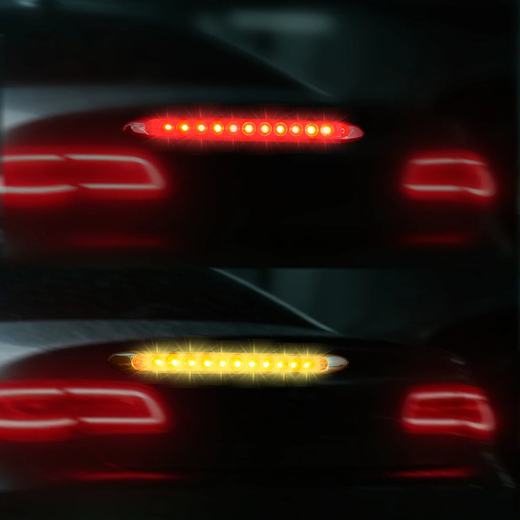 Powerful LED 15 Lights High Mounted Grille/Brake Lights 12V/24V Yellow Red Easy Installation Version For Truck/Lorry/Pick up