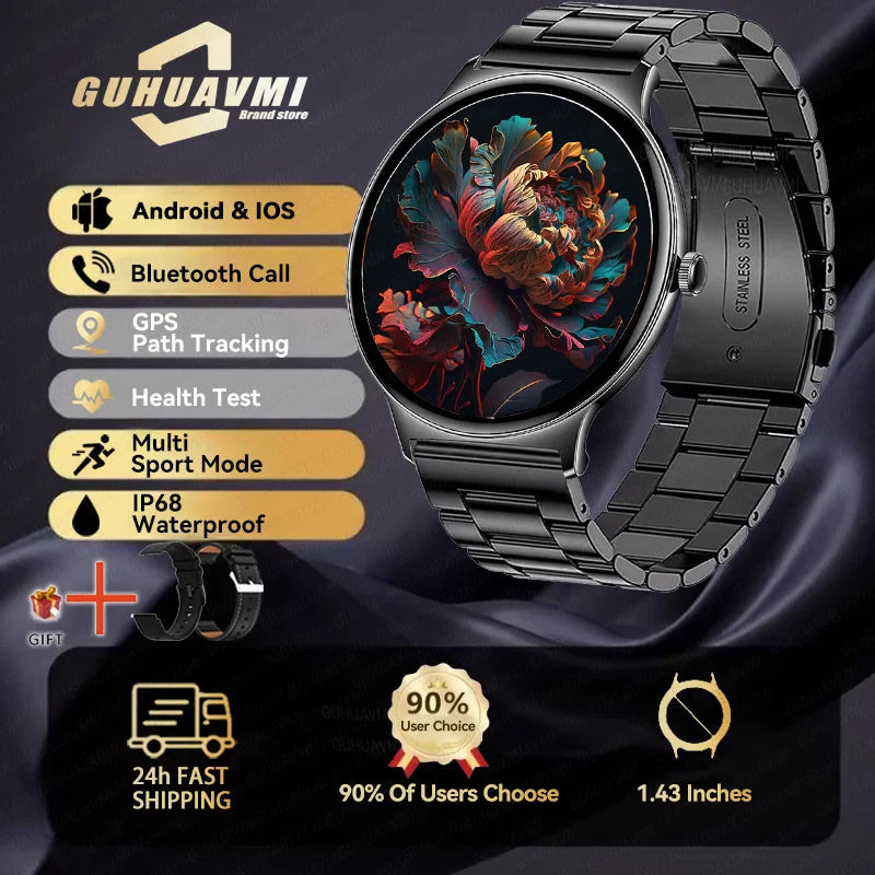 2025 New Smart Watch For Women Gift 1.43 Inch Full Touch Screen Sports Fitness Watches Bluetooth Calls Digital Smartwatch Ladies