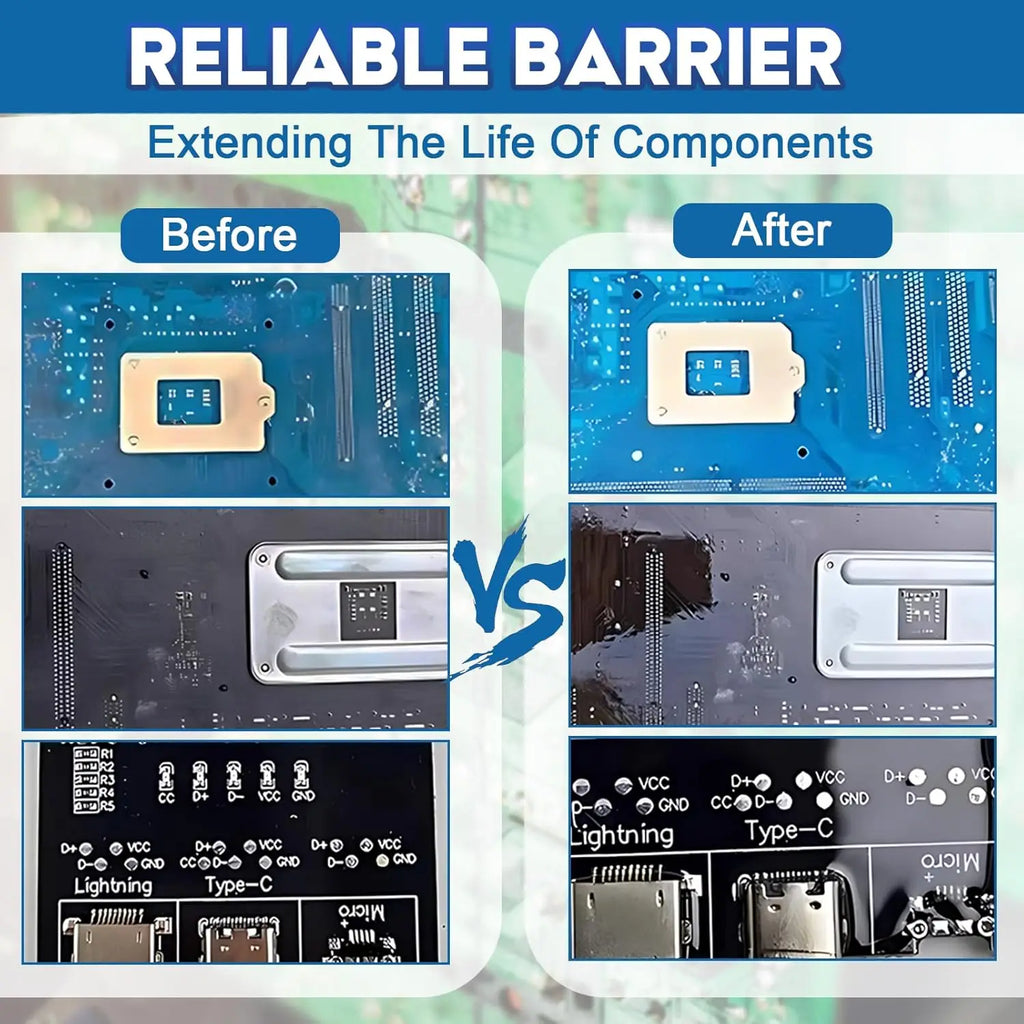 PCB conformal coating clear waterproof insulating varnish with brush, 1pc-6pc