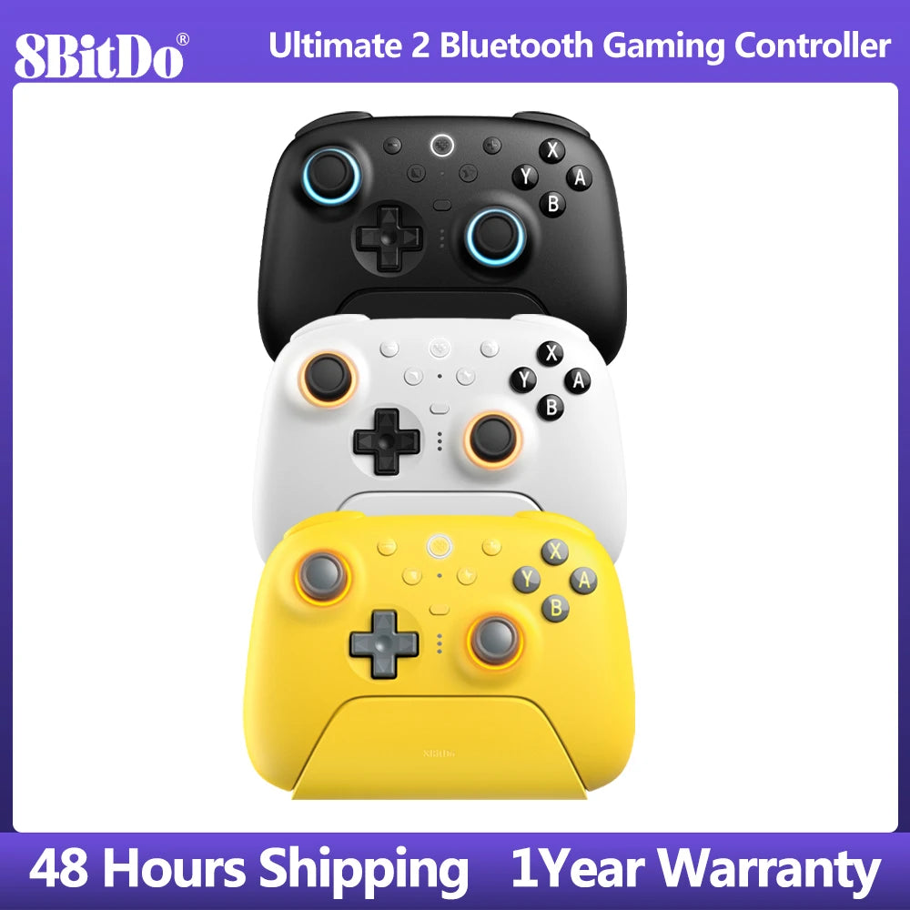 8BitDo Ultimate 2 Bluetooth Controller for Nintendo Switch 2 PC Windows， Wireless Gamepad with TMR Joystick,Hall Effect Trigger