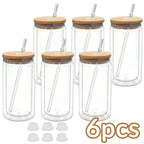 16OZ DIY Snowglobe Tumbler with Pre Drilled Hole Reusable Plastic Water Bottles Break-Resistant Mason Jar Cups for Holiday Gifts