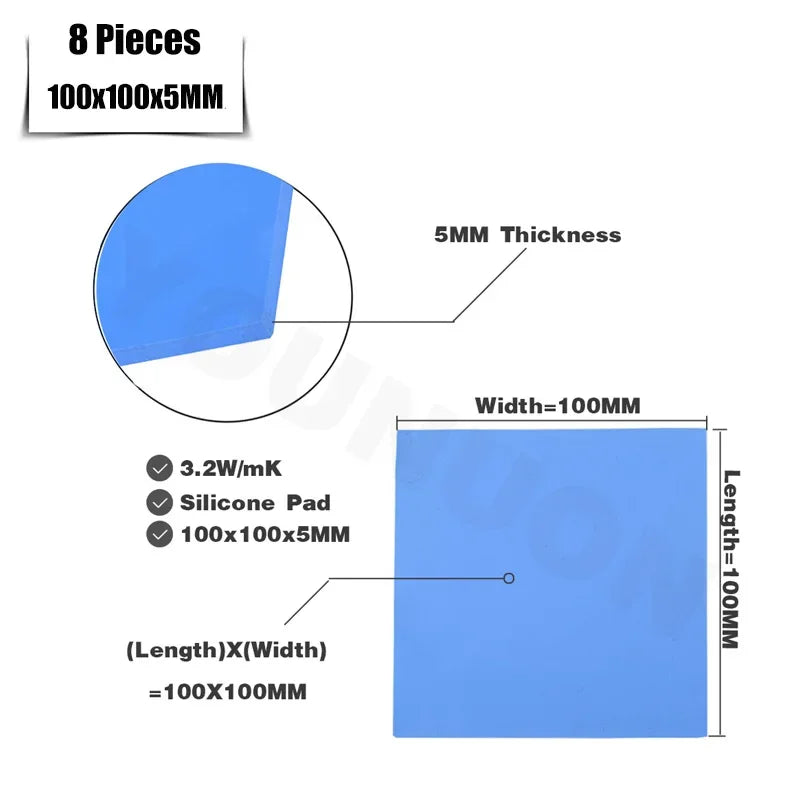100X100X5MM / 8PCS-WHITE