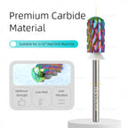 HYTOOS Safety 5XC Carbide Nail Drill Bits TaC Coating Smooth Top Barrel Bit for Thick Gel & Acrylic Removal Pro Manicure Tools