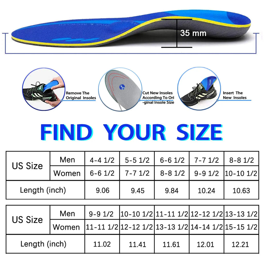 Flat Foot Insole  Orthopedic Insoles Shoe  Heel Pad Plantar Fasciitis Relief Man Women Metatarsal pads arch support Inserts