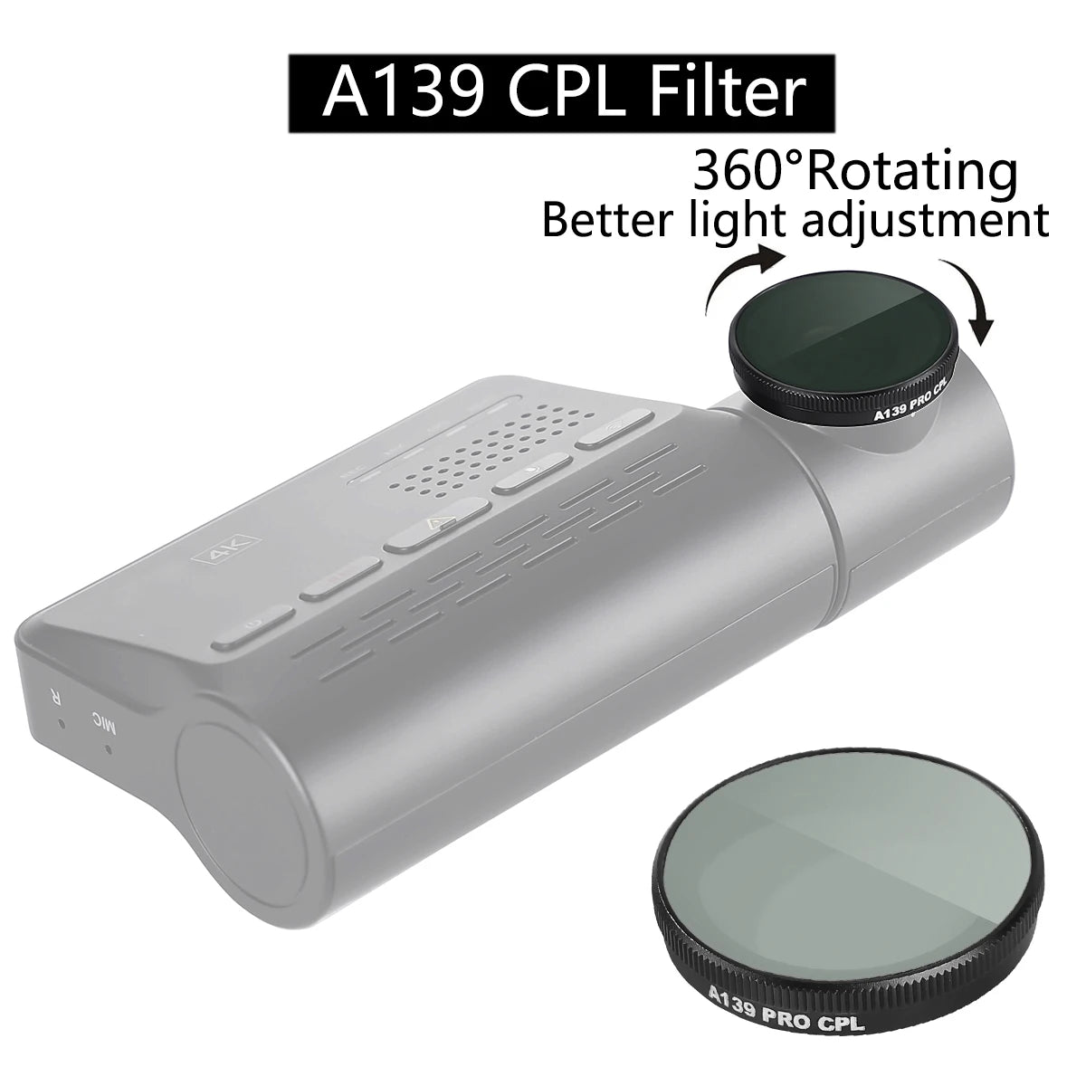 for VIOFO CPL Filter Anti-Glare Circular Polarizing Lens for A329 series/A229 series/A139Pro/T130/WM1 Dash Cam