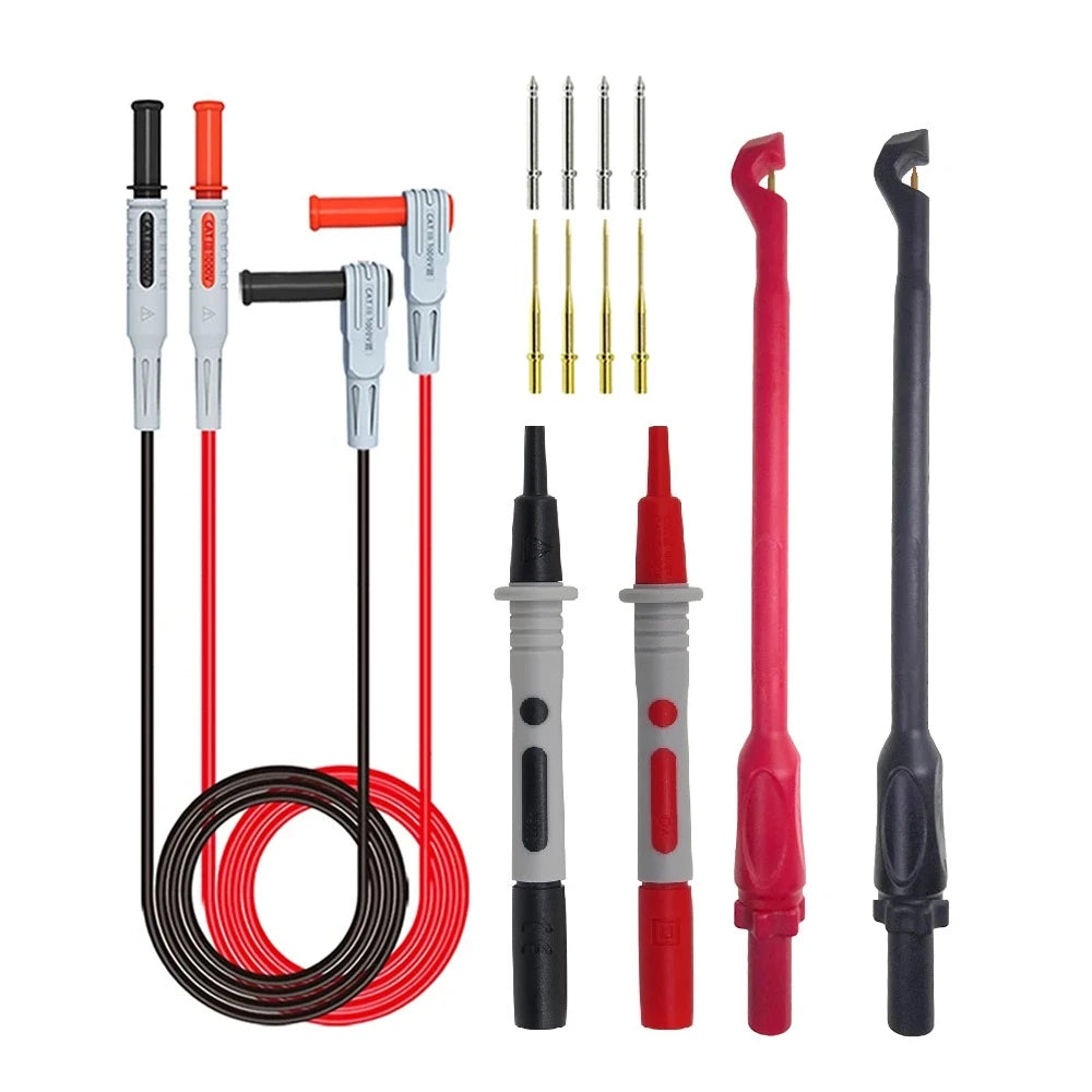 Cleqee P1033B Automotive Multimeter Test Leads Kit with Wire Piercing Puncture Probes 4mm Banana Plug Test Leads Test Probes