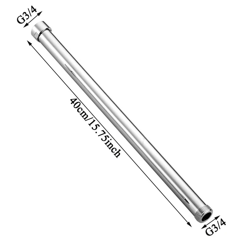 20/30/40/50cm Shower Extension Pipe G3/4 Round Bathroom Shower arm Stainless Steel Round Shower Extension Pipe Extension Pipe