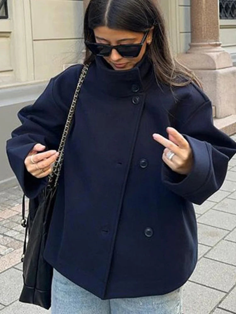 Solid Lace Up Faux Fur Sleeve Jacket Woman Elegant Mid-length V-neck Woolen Blend Coat Autumn Casual Fashion Scarf Outwear 2025
