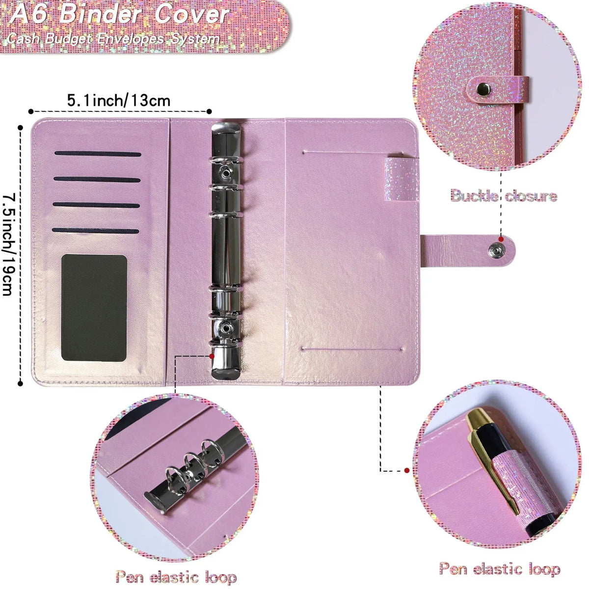 Soft Leather Binder Budget Planner Cash Envelope Binder With Budget Envelopes A6 Binder Pockets Cash Envelope Wallet Budgeting