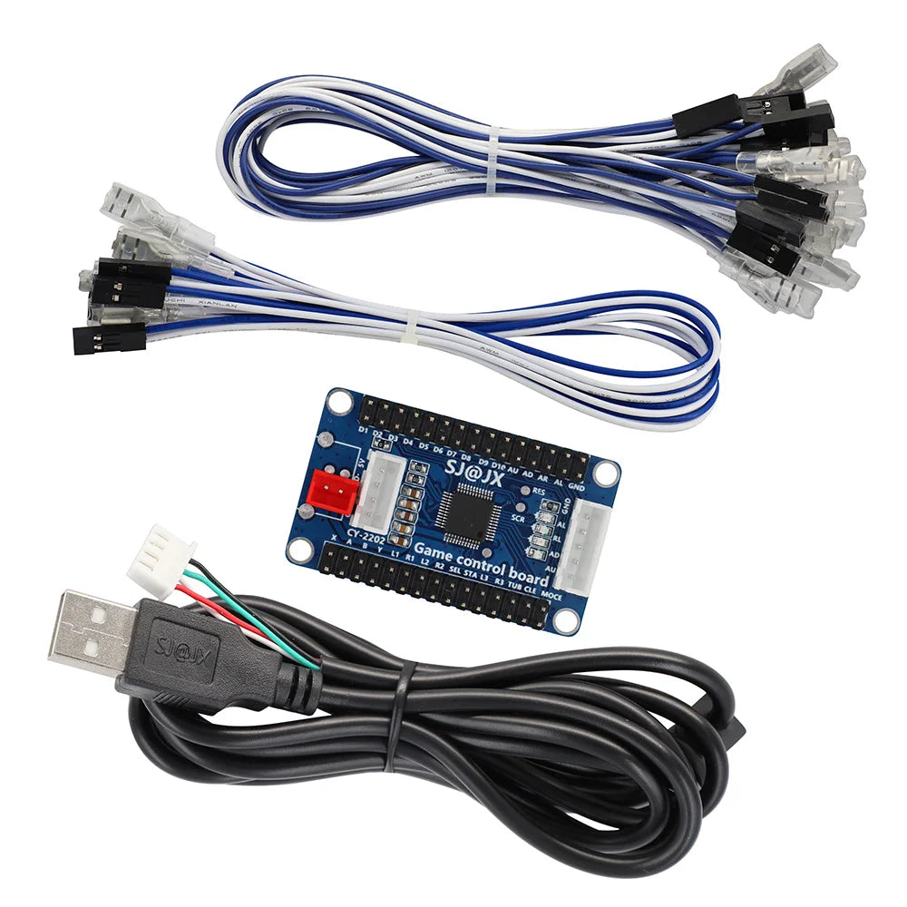DIY Zero Delay Arcade USB Encoder Board, Support PC, PS3 Raspberry Pi, Android, Hitbox with SANWA Joystick, Button Control Cable