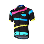 ARSUXEO Men's Cycling Jersey Bicycle Summer Short Sleeves Mountain Bike T-Shirt With Zipper Pockets Reflective Riding Clothing