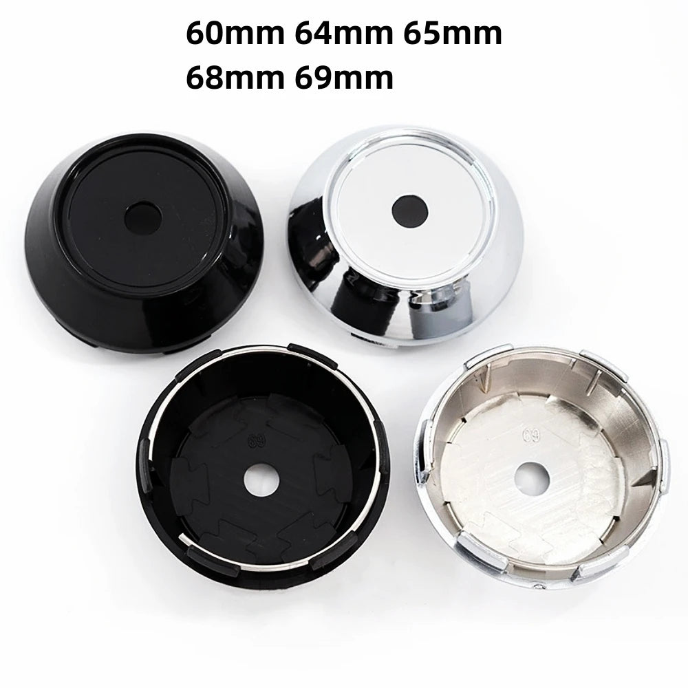 4pcs 60mm 64mm 65mm 68mm 69mm Universal Blank Car Wheel Center Caps Hub High Cap No Badge Hubcaps Rim Dust Cover Car Accessories