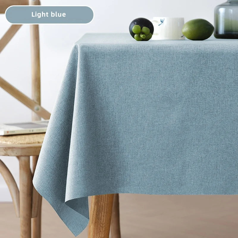 Rectangular Tablecloth Cotton And Linen Tablecloth Waterproof Oil-Proof Solid Color Cover Towel Home Dining Table Decoration