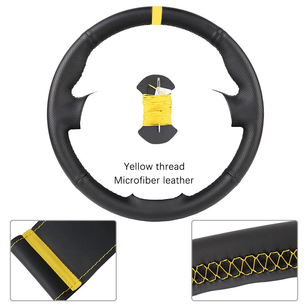 Custom For Mercedes Benz W176 W246 A-Class C-Class W204 C117 C218 X218 W212 C207 Car Steering Wheel Cover Microfiber Leather