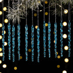 Transparent Acrylic Icicle Christmas Ornaments Xmas Tree Hanging Pendant Crystal Twisted Icicle Snowflake Home Party Decoration