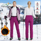 Fanuocetar Thick Warm Fleece Winter Pants Women, Waterproof, Hiking, Trekking, Camping, Skiing, Soft Shell Windproof Trousers