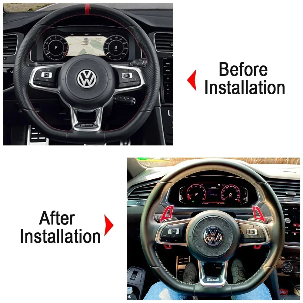 Car Steering Wheel Paddle Shift Extend Shifter Sticker For VW Golf 7 GTI MK7 GTE GTD RLINE Volkswage POLO Scirocco Sagitar GLI