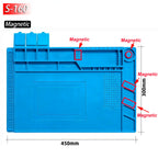 Silicone Soldering Pad Desk Platform Mat for Welding Station Iron Phone PC Repair Magnetic Heat Insulation No Lead S-160