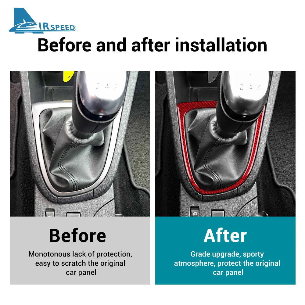 Carbon Fiber Gear Shift Frame Trim Sticker for Renault Clio 4 2013-2018 LHD/RHD