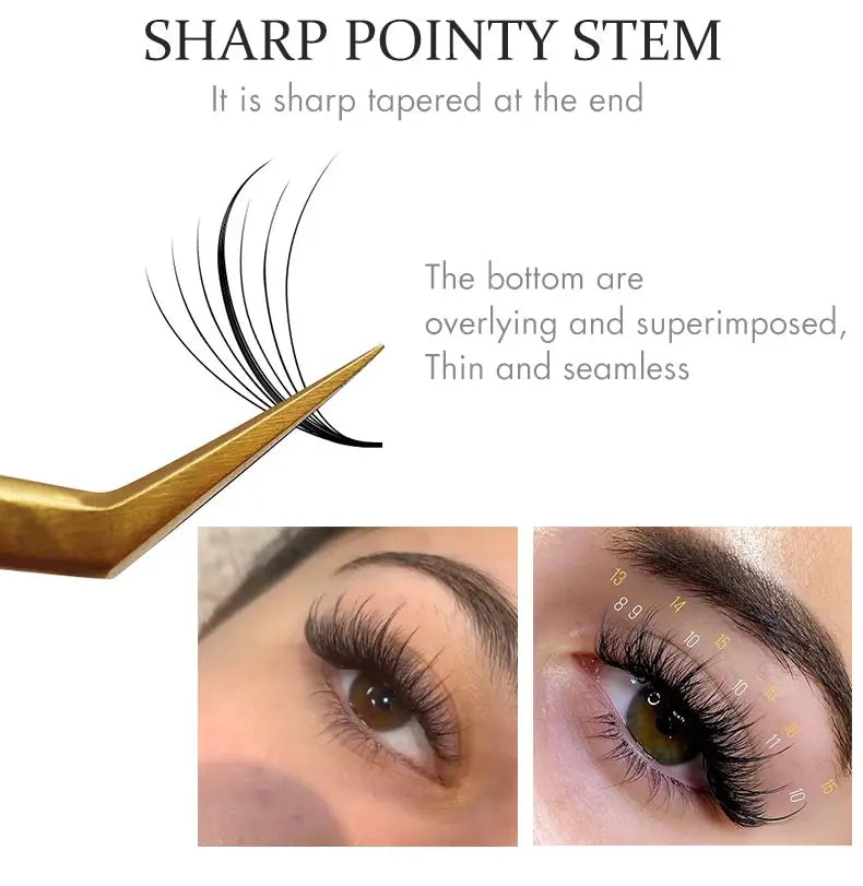 5D/7D/9D 8-15mm Mixed length Sandwich Premade Volume Wispy Fans Eyelash Extension Handmade Natural Spikes False Lashes Extension