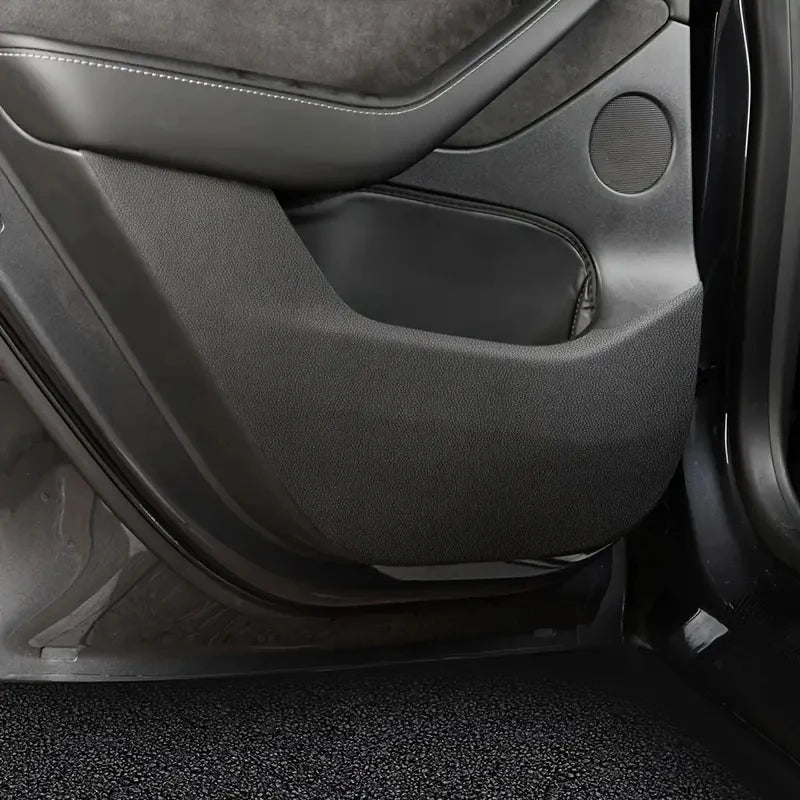 For Tesla Model 3/Y Car Door Anti-Kick Pad Leather Side Door Panel Protective Stickers Trim Anti-Dirty Mat Interior Accessories
