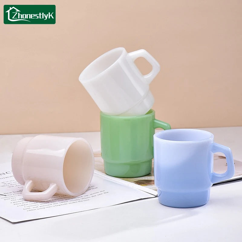 Korean Style Glass Coffee Travel Mug Milk Tea Water Cup Espresso Cups Personalized Milk Jade Mugs Mate Gifts Tableware