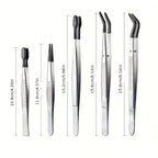 Stainless Steel Tweezers High-End Stainless Steel Plastic-Coated Tweezers For Eyelash Extension Assistance Coin Stamp Clips