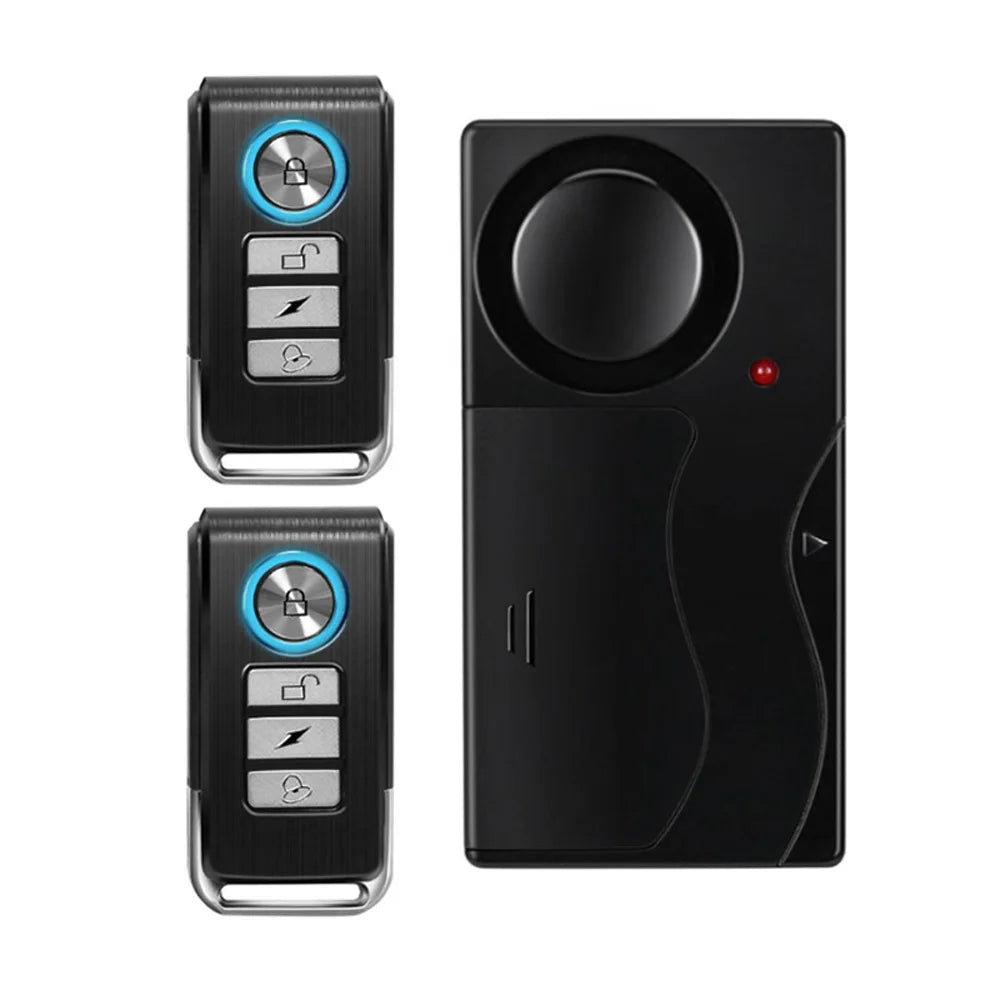 Wireless Vibration Bike Alarm With Remote Control Anti-Theft Alarm 110dB Loud Bike Door Window Motorcycle Security Alarm System