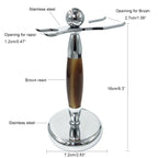 iRAZOR Men's Shaving Stand Holder for Brush and Safety Razor Pro Rack Tools for Barber Shop Grooming Accessories Luxury Gift