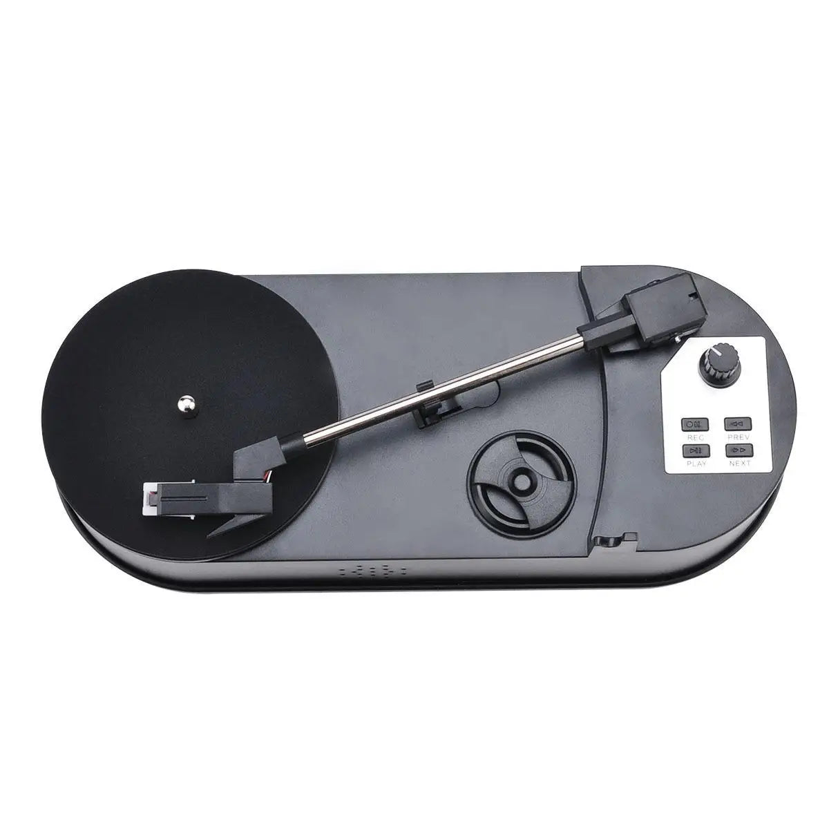 Portable 33/45RPM turntable vinyl to MP3 converter with speaker, USB/TF card recording