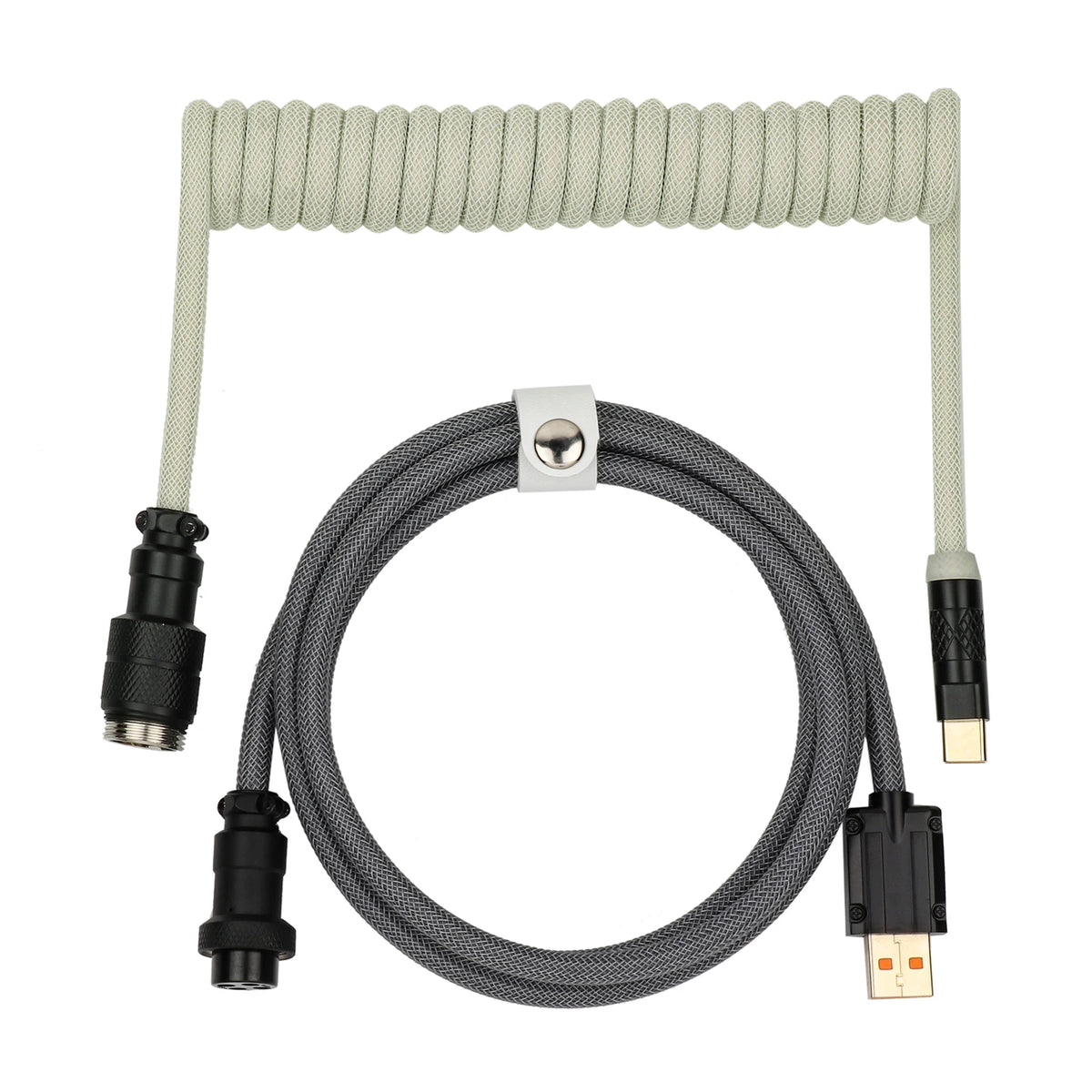 EPOMAKER Mix Pro Coiled USB-C Keyboard Cable 1.5m Double Sleeved, Detachable 4-Pin Aviator