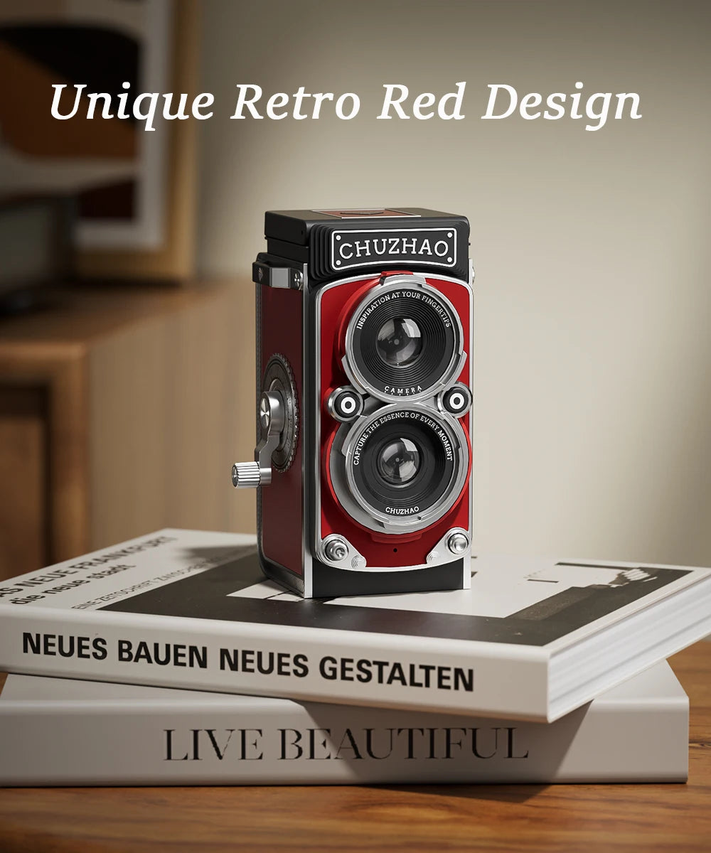 CHUZHAO Retro Mini Digital Camera  Autofocus 12MP, Portable Vlogging Camera with 1080P FHD Video, Perfect Ideal Gift