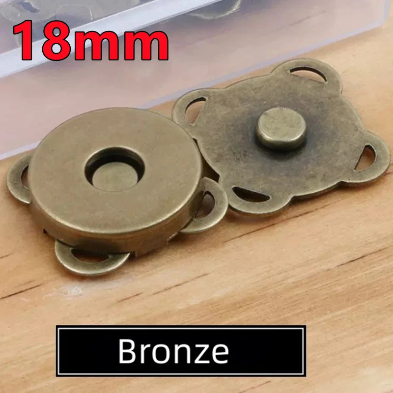 20-2PCS Metal Snap Magnet Button Magnetic Fastener Clasp Closure Buckle for Clothes Bag DIY Craft Sewing Accessories 14mm 18mm