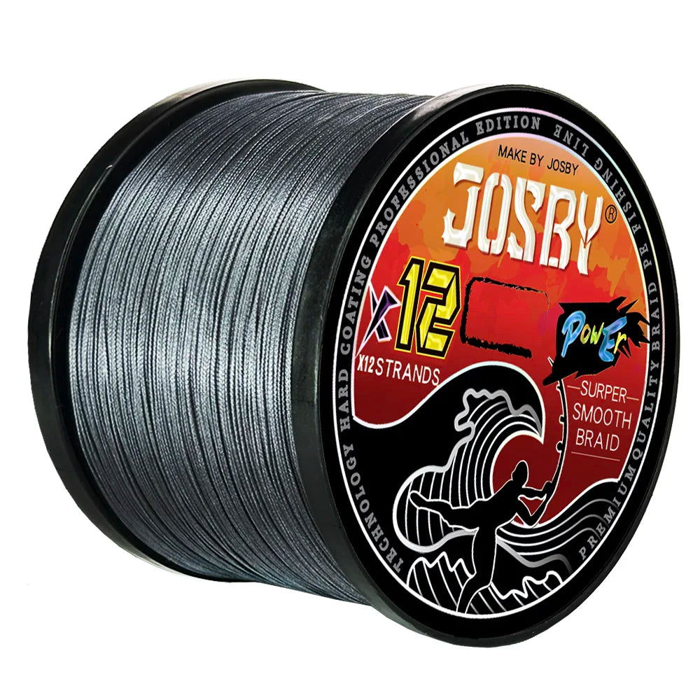 JOSBY Fishing Lines 12 Strands Braided PE 300m 500m 1000m Japan Multifilament  Carp Fly Fishing Wire Strong 12X Weave Pesca