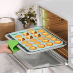 Silicone Baking Mold Tray 24-Cup Nonstick Cookie Cake Candy Mold, Blue, 1pc